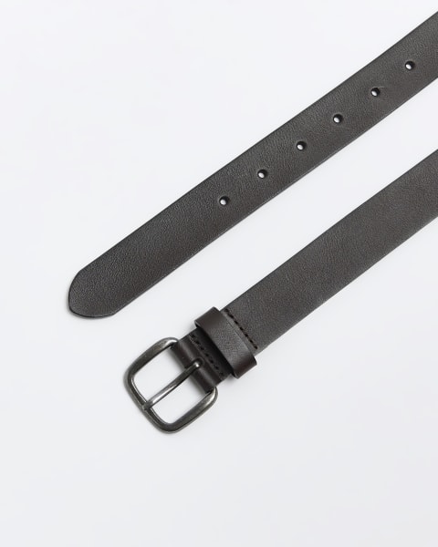 Brown leather casual belt