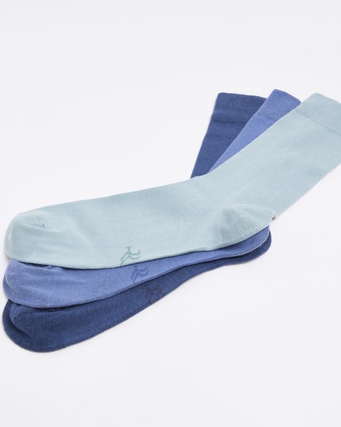 Blue multipack of 5 ankle socks