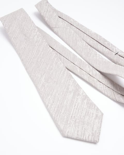 Ecru textured tie