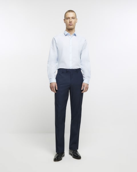 Light blue slim fit smart shirt