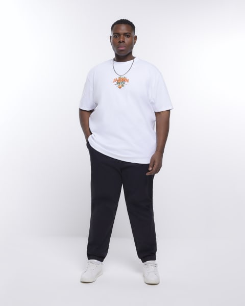 Big & Tall white regular fit graphic t-shirt