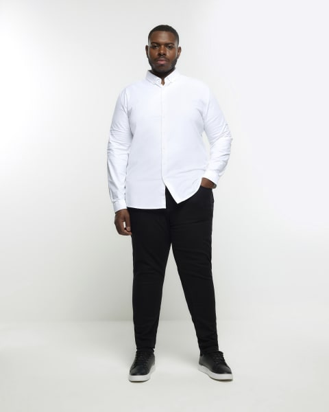 Big & Tall White slim fit oxford hirt