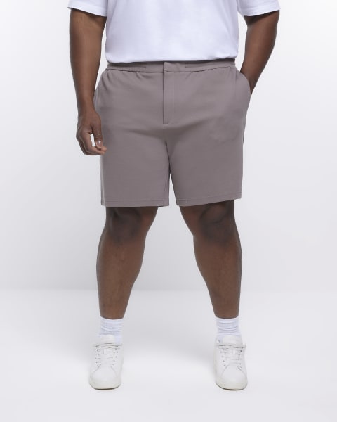 Big & Tall brown slim fit twill shorts