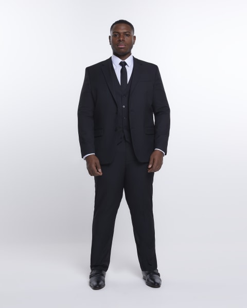Big & Tall black slim fit waistcoat