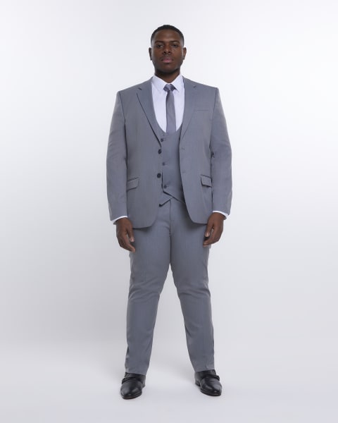 Big & Tall grey skinny fit waistcoat