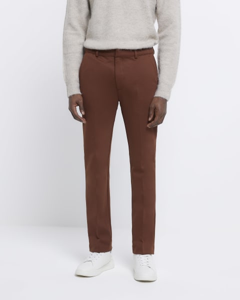 Rust slim fit smart trousers