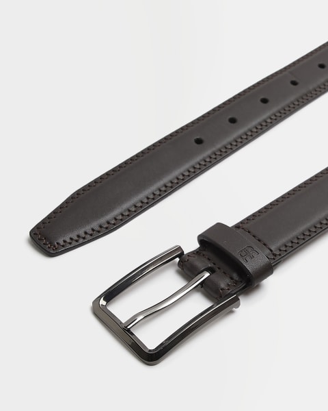 Dark brown Faux leather smart Belt