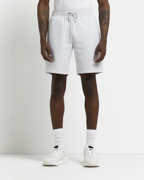 Light grey RI slim fit jersey shorts