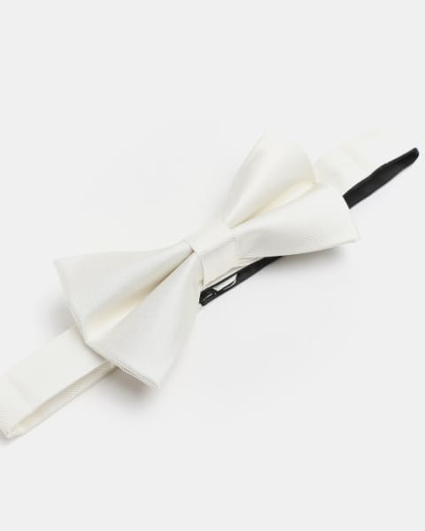 White Twill Silk Bow tie