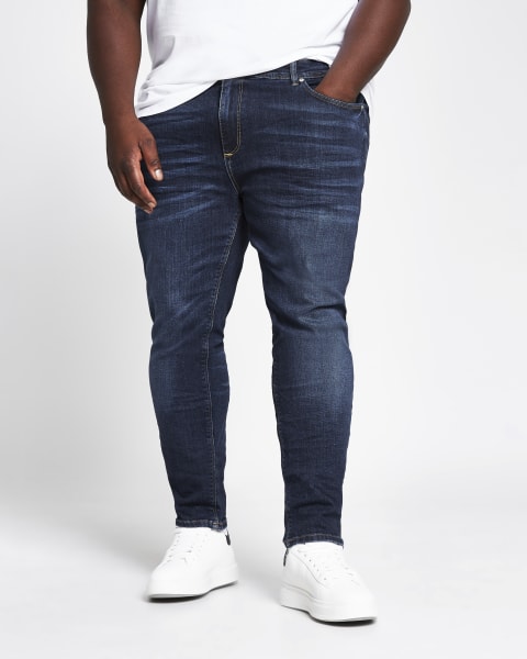 Big & Tall dark blue skinny fit jeans