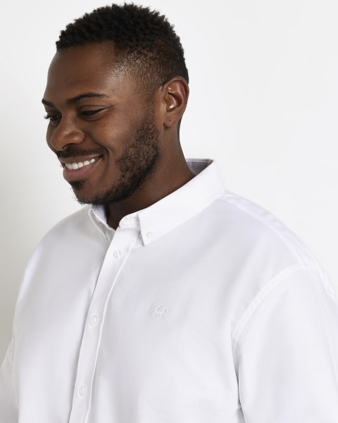 Big & tall white slim fit Oxford shirt