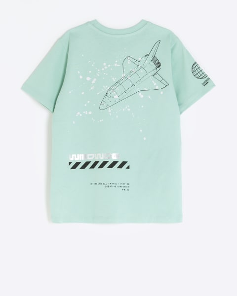 Boys blue space rocket t-shirt
