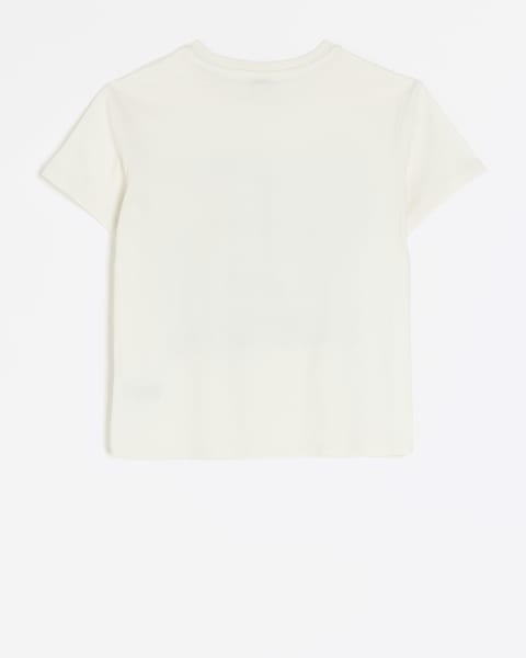 Girls white embellished Paris graphic t-shirt
