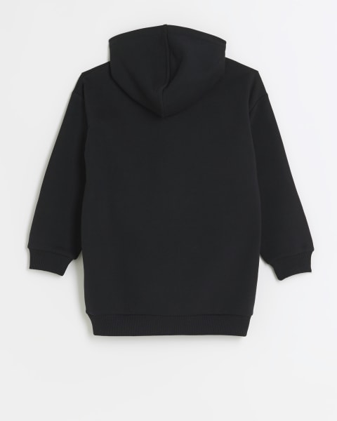 Girls black embellished hoodie