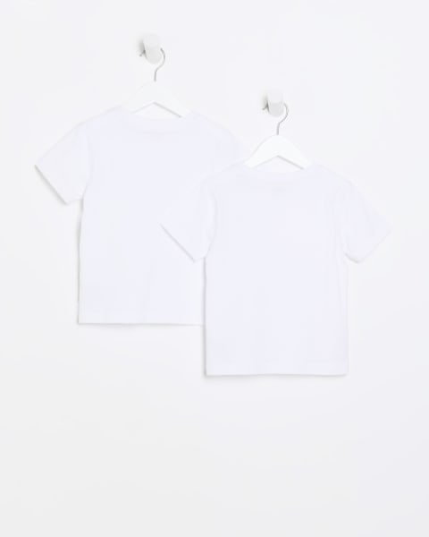 Mini boys white RI t-shirt 2 pack