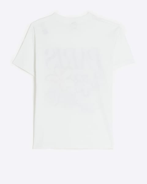 Girls white Paris floral t-shirt