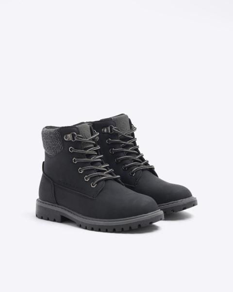 Boys black worker boots