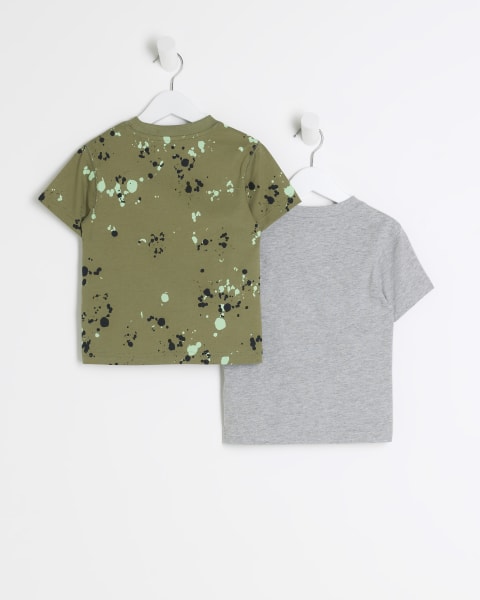 Mini boys green camo t-shirt 2 pack