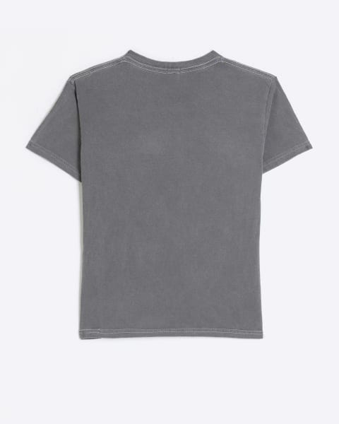 Girls washed grey Paris t-shirt