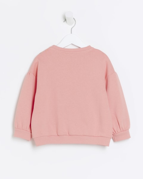 Mini girls coral graphic sweatshirt