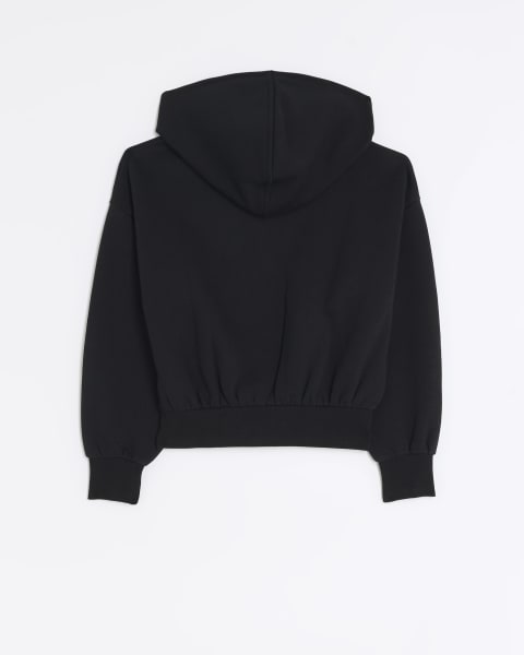 Girls black zip up hoodie
