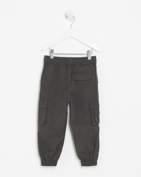 Mini boys grey cuffed cargo trousers