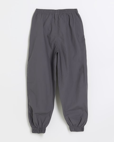 Girls grey parachute cargo trousers