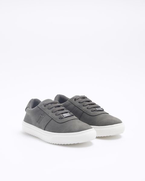 Boys grey chunky lace up trainers