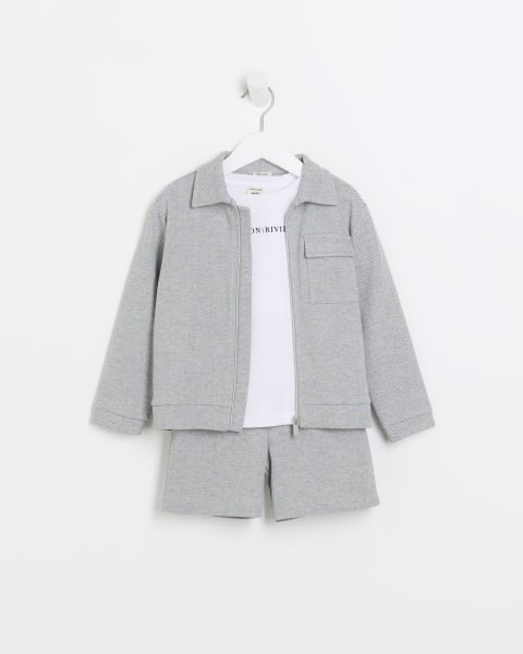 Mini Boys Grey Maison Riviera shacket set