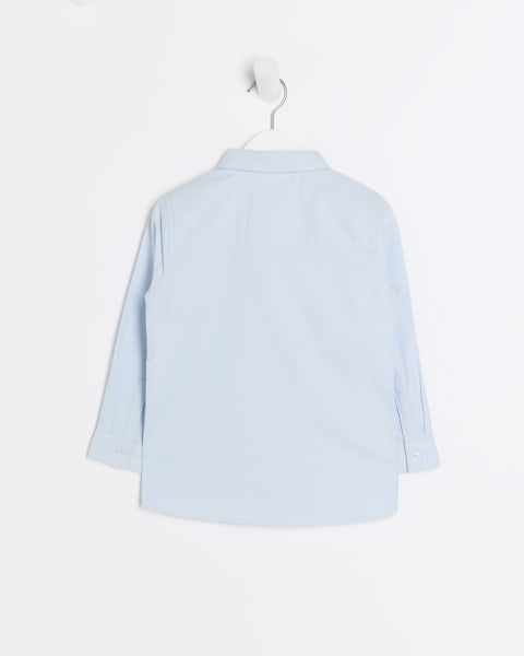Mini boys blue long sleeve oxford shirt