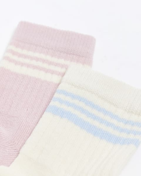 Mini girls pink varsity socks 2 pack