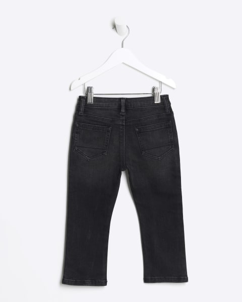 Mini boys black slim ripped jeans