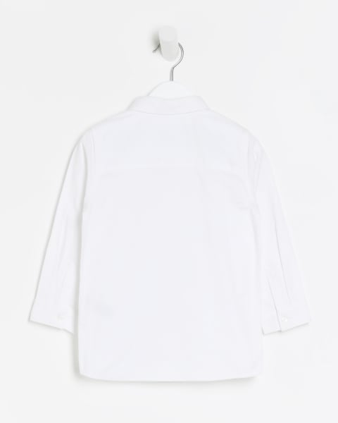 Mini boys white long sleeve oxford shirt