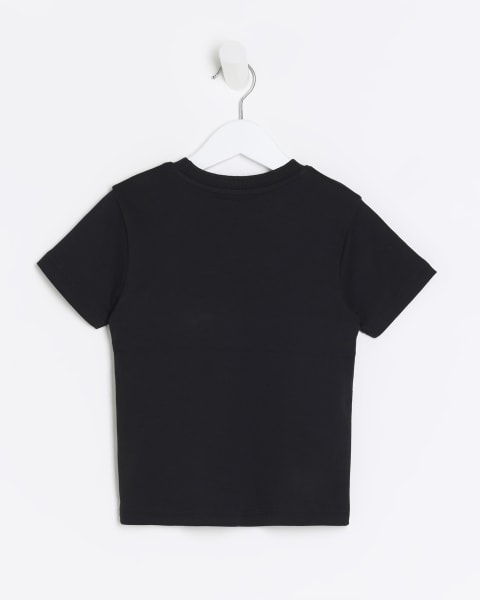 Mini boys black RI graphic t-shirt