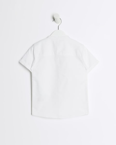 Mini boys White Grandad collar Oxford shirt
