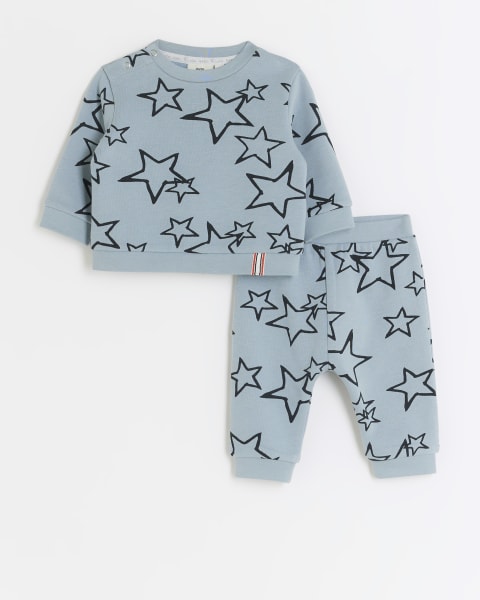 Baby boys blue star sweatshirt set