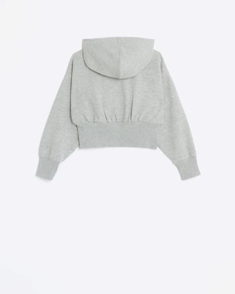 Girls grey zip hoodie