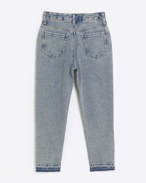 Girls denim overdyed mom jeans