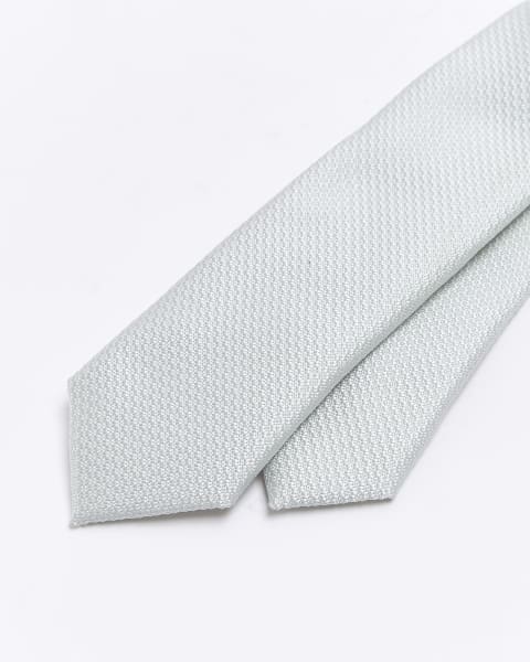 Mini boys grey textured tie