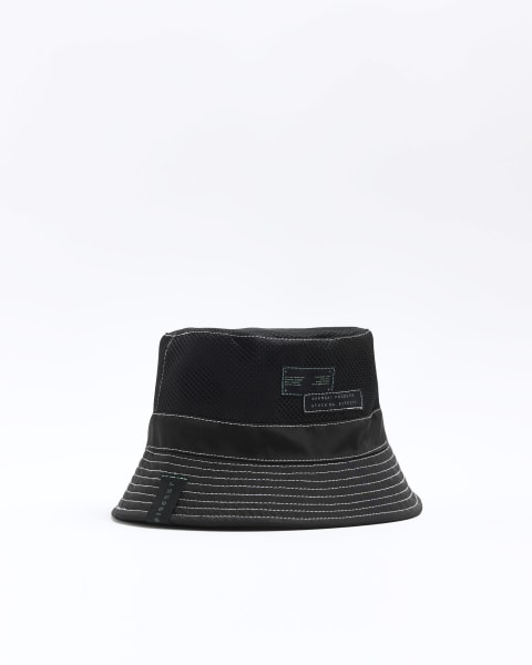Mini boys Black Nylon Mesh Bucket Hat