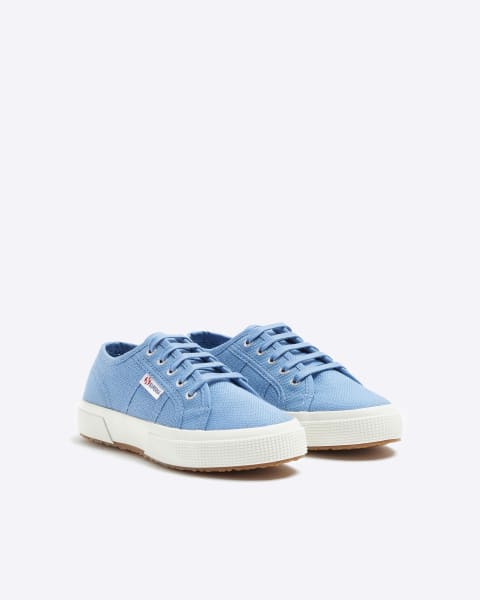 Girls aqua Superga lace up trainers