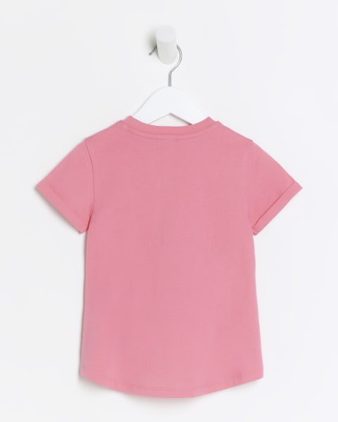 Mini girls pink heart box t-shirt