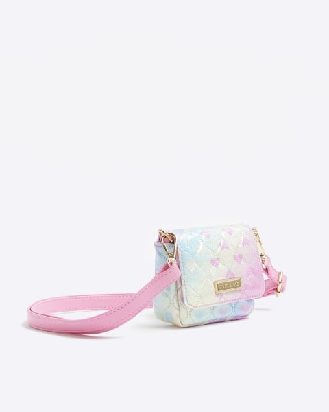 Girls pink ombre heart bag