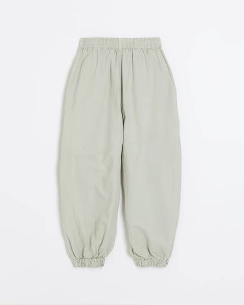 Girls Green Parachute Cargo trousers