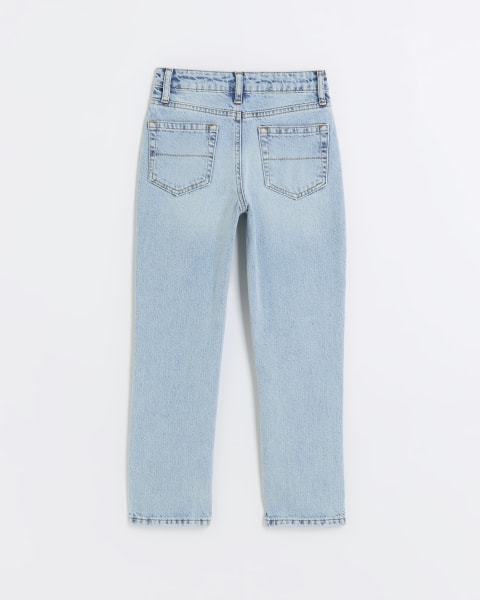 Boys blue denim ripped slim fit jeans