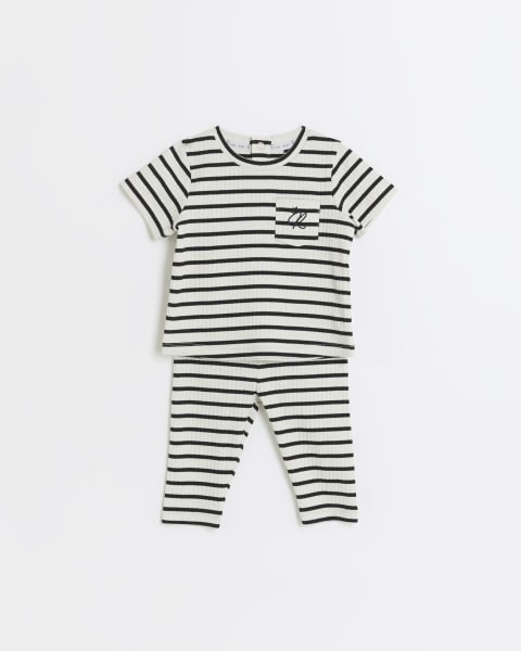 Baby organic stripe t-shirt and Leggings Set