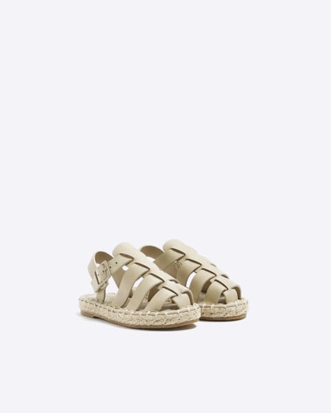 Mini boys beige fisherman espadrille sandals