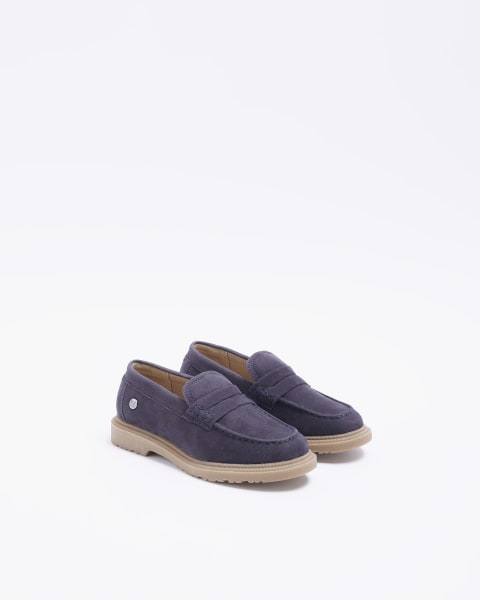 Boys navy loafers