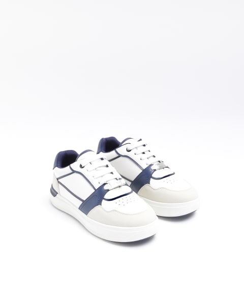 Boys white panelled trainers