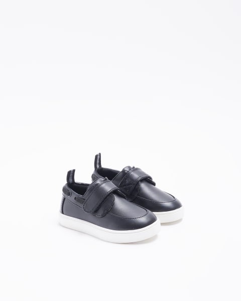 Mini Boys Black Velcro Hybrid Boat Shoes